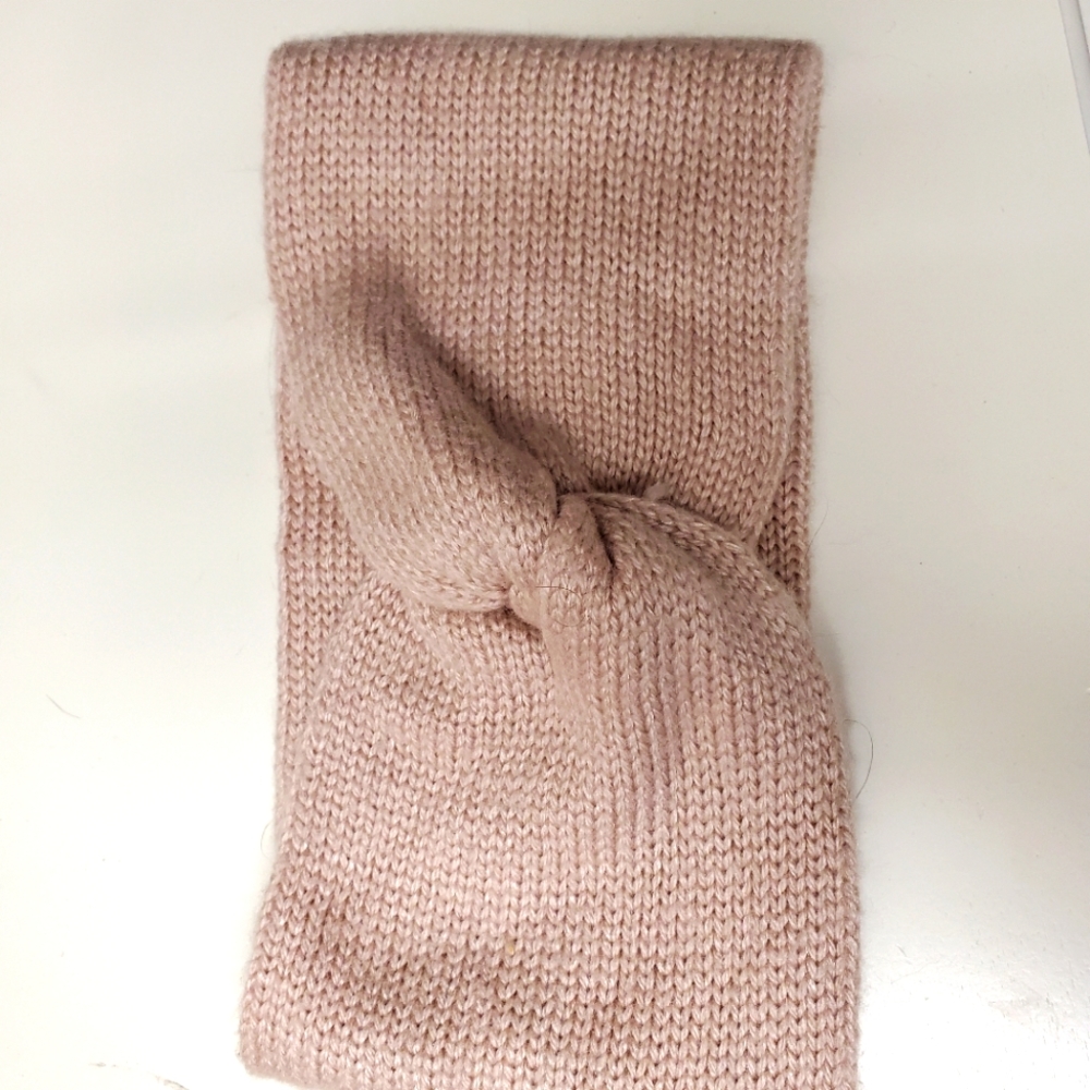 Pink wool headband